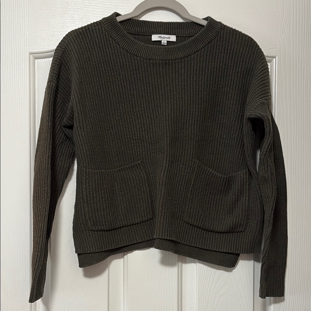 Madewell Dark Olive Crew Neck Sweater